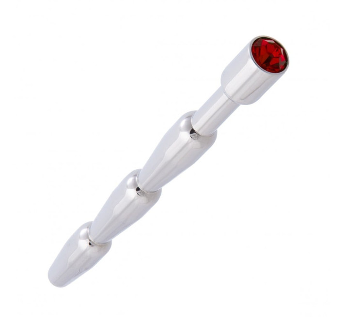 Уретральный рельефный катетер Loveshop, кристалл, металлический, красный, 9.8х1 см