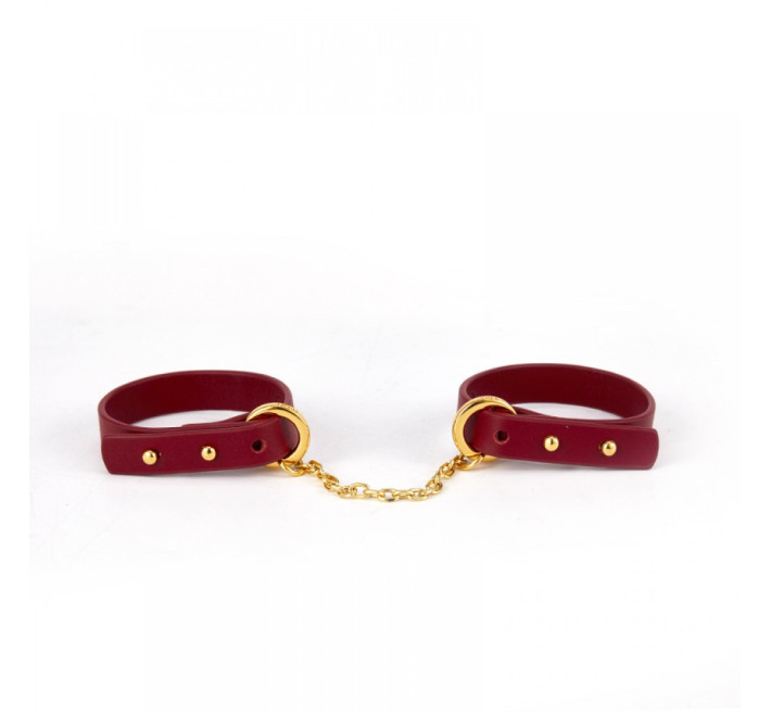Браслет-наручники UPKO итальянская кожа, красный