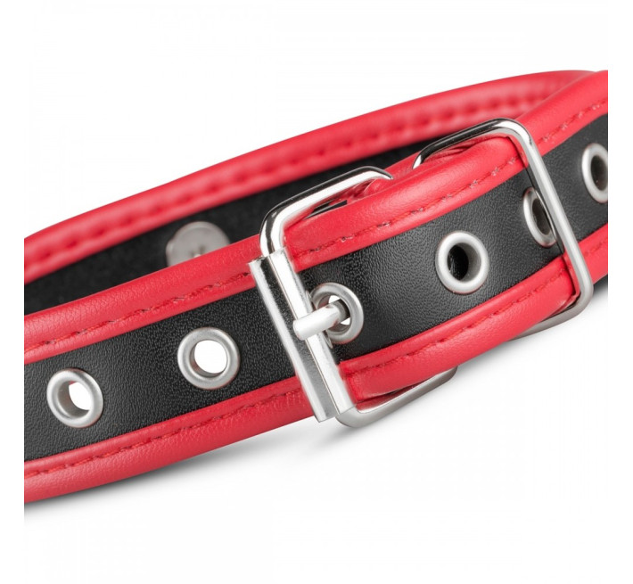 Ошейник с фиксатором Loveshop Whipped черно-красный