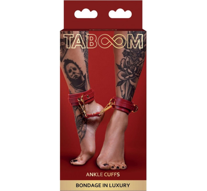 Поножі з карабінами Taboom червоні, золотиста фурнітура