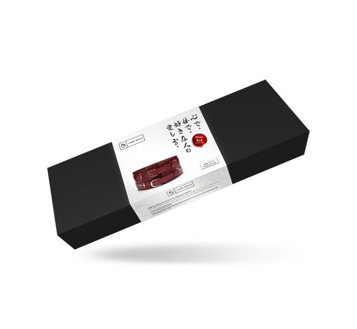Шкіряний пояс для бондажу Liebe Seele Wine Red Waist Cuff, L Size