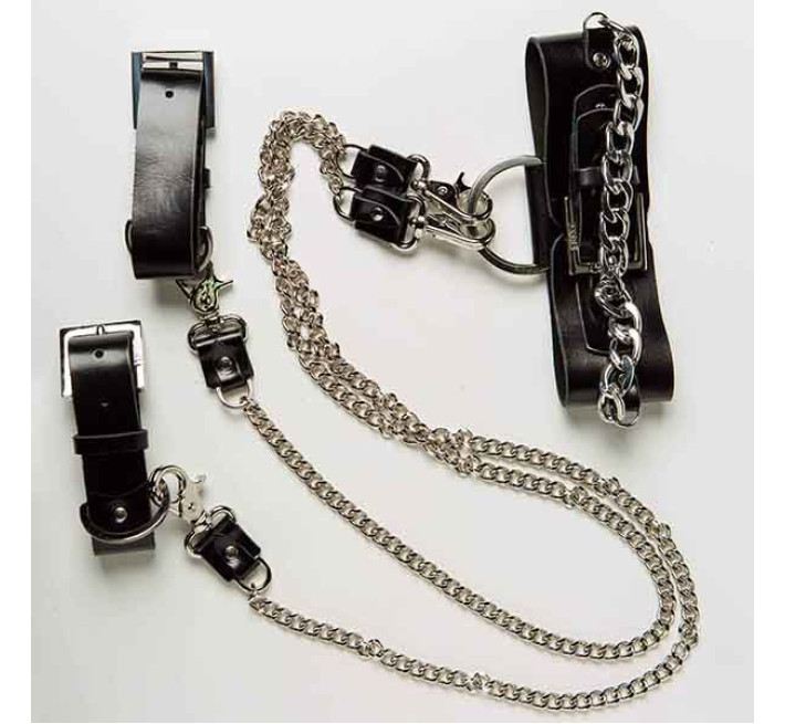 Набір нашийник наручники DS Fetish Silver With Chain