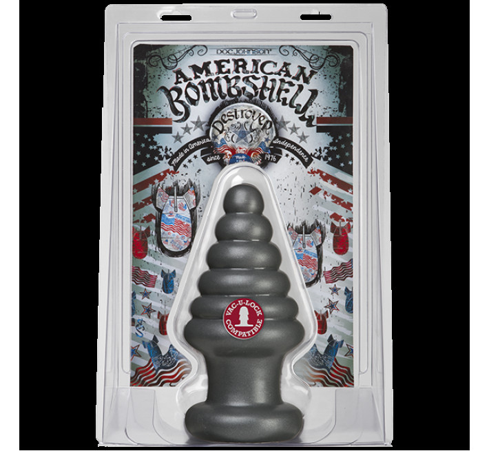 Анальна пробка для фістингу Doc Johnson American Bombshell Destroyer Gun Metal, діаметр 10,7 см