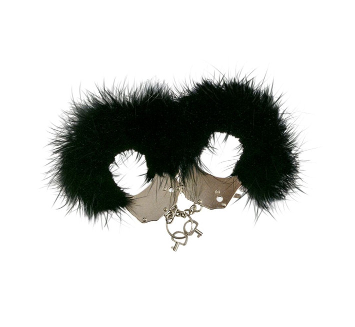 Наручники металеві з оздобленням Adrien Lastic Handcuffs Чорні