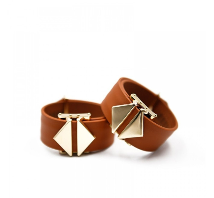 Набір девайсів для БДСМ Lockink, натуральна шкіра та метал, коричневий, 7 предметів