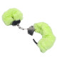 Наручники DS Fetish Plush handcuffs, метал з хутром, салатові