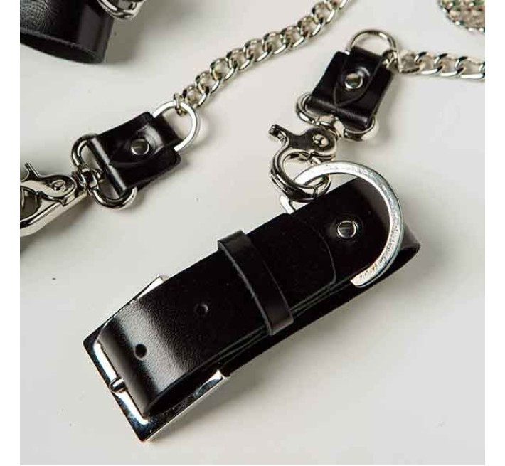 Набір нашийник наручники DS Fetish Silver With Chain