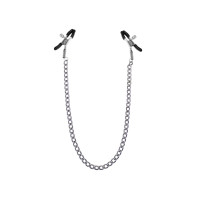 Затискачі для сосків з ланцюжком Feral Feelings - Nipple clamps Classic, срібло/чорний Затискачі для сосків з ланцюжком Feral Feelings - Nipple clamps Classic, срібло/чорний