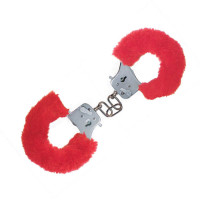 Наручники з хутром Toy Joy Furry fan cuffs Червоні