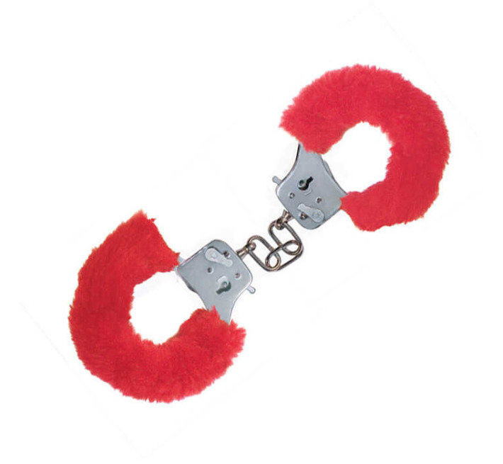 Наручники з хутром Toy Joy Furry fan cuffs Червоні
