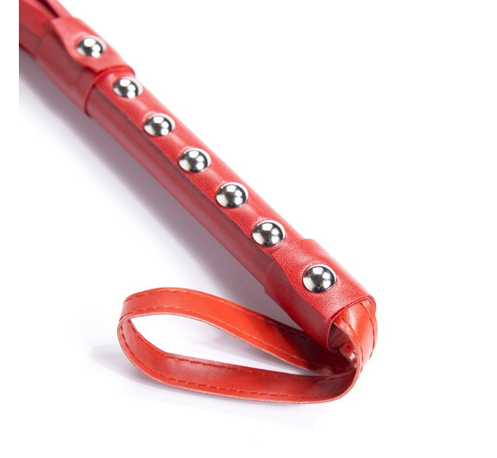 Флогер з шипами DS Fetish Studded flogger red, 55 см
