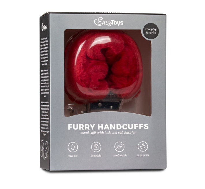 Наручники металеві з хутром EasyToys Red