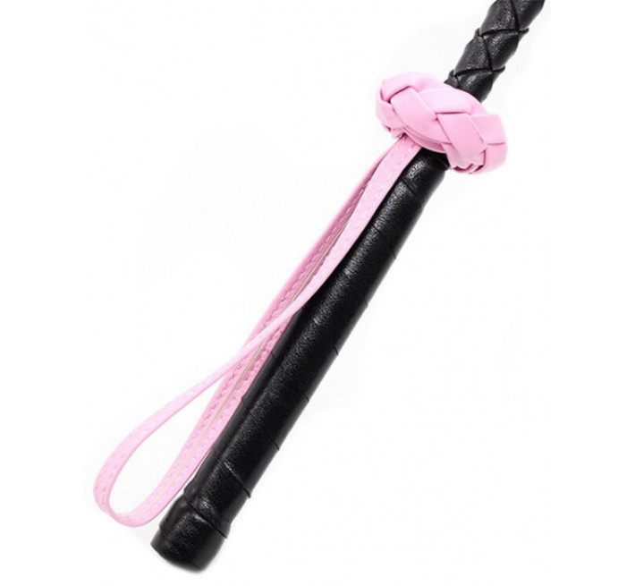 Стек DS Fetish Crop flower pink, 70 см