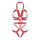 Портупея-тедді з ременів Leg Avenue Studded O-ring harness teddy Red M