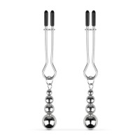 Затискачі для сосків Bedroom Fantasies: Nipple Clamps with Beaded Chain - Silver Затискачі для сосків Bedroom Fantasies: Nipple Clamps with Beaded Chain - Silver