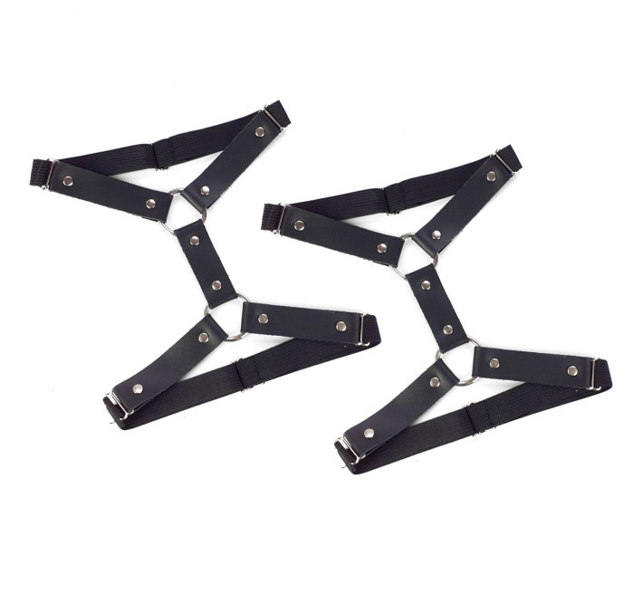 Гартери на ногу із натуральної шкіри Art of Sex - Kristina Leg Garters 2 шт, Чорні
