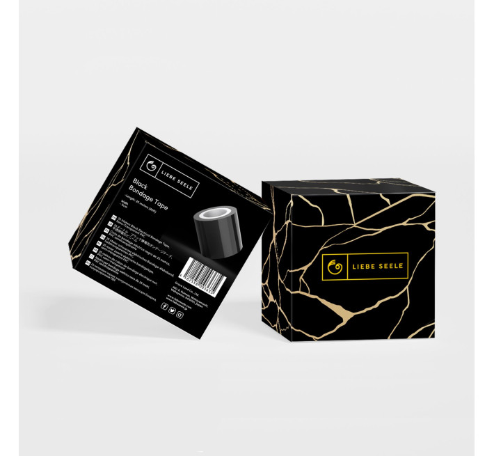 Скотч для бондажа Liebe Seele Bondage Tape Black 25м, не липнет к коже и волосам, без следов