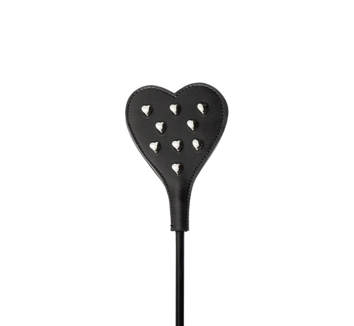 Стек з металевими гвинтами Art of Sex - BDSM Heart, екокожа, колір чорний