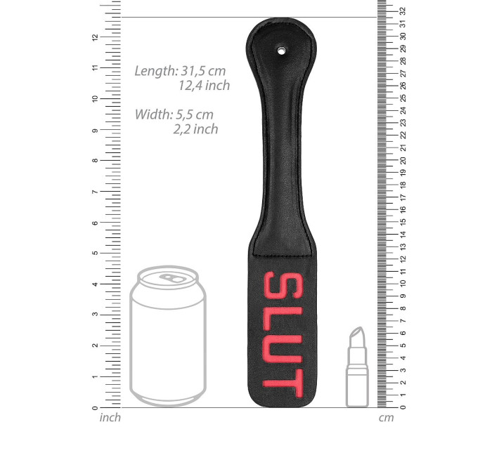 Шльопалка з написом SLUT, чорна, 31.5 см