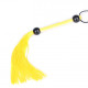 Міні-батіг силіконовий DS Fetish, з пластиковою ручкою, жовтий, 35 см