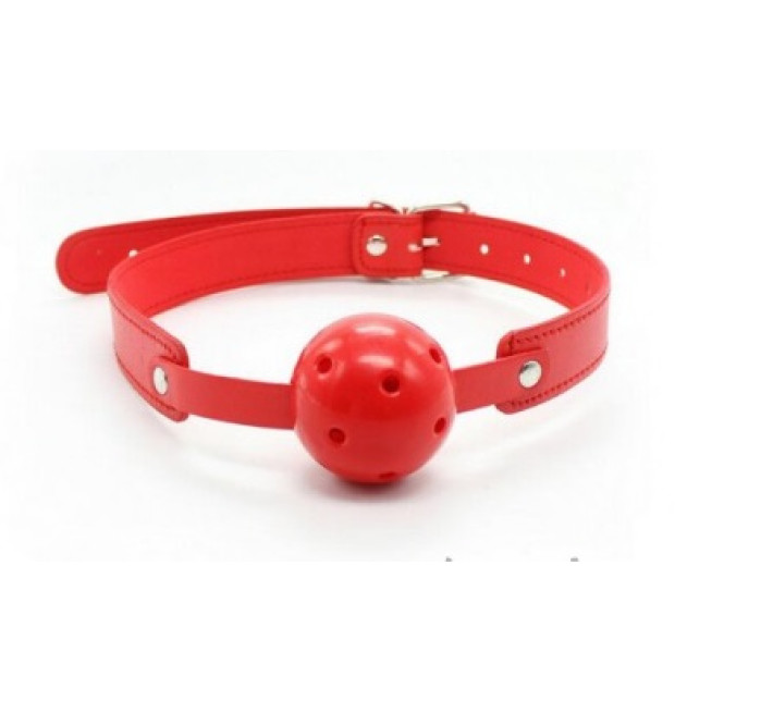 Кляп DS Fetish breathable ball gag red plastic