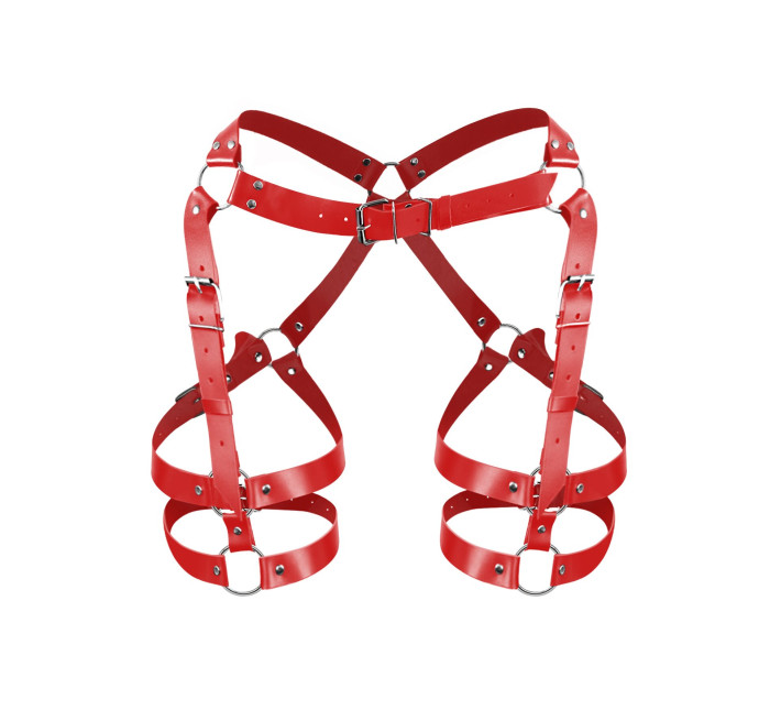 Гартеры Art of Sex Claire, натуральная кожа, размер XS-М, цвет Красный