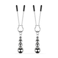 Затискачі для сосків Bedroom Fantasies: Nipple Clamps with Beaded Chain - Silver Затискачі для сосків Bedroom Fantasies: Nipple Clamps with Beaded Chain - Silver