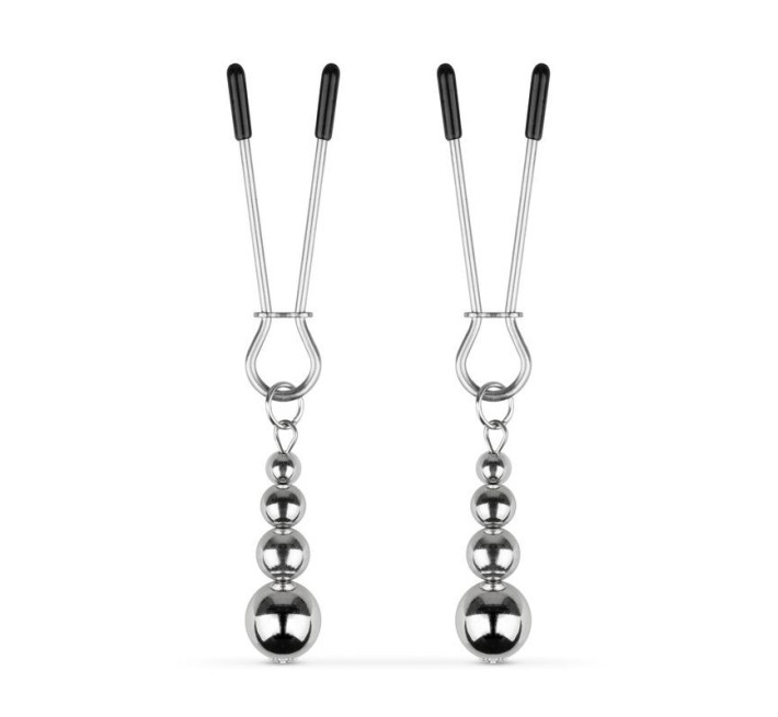 Затискачі для сосків Bedroom Fantasies: Nipple Clamps with Beaded Chain - Silver