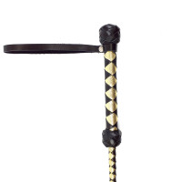 Стек класичний Art of Sex, натуральна шкіра 75 см, Чорно/Золотий Стек класичний Art of Sex, натуральна шкіра 75 см, Чорно/Золотий