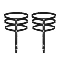 Гартери зі стразами Art of Sex - Floy, натуральна шкіра, Розмір XS - 2XL, колір Чорний Гартери зі стразами Art of Sex - Floy, натуральна шкіра, Розмір XS - 2XL, колір Чорний