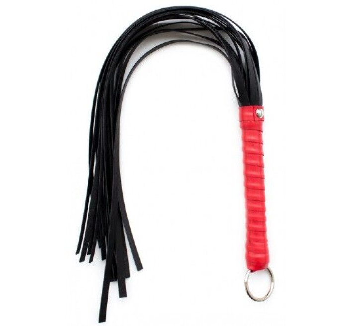 Флогер шкіряний L DS Fetish Flogger leather L black/red, 65 см