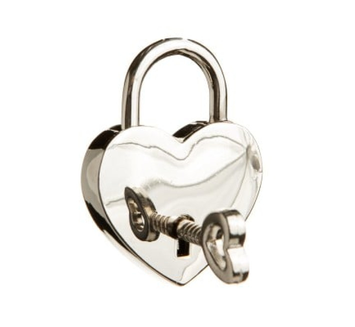 Ошейник из металлической цепи с замком в виде сердца DS Fetish, серебристый