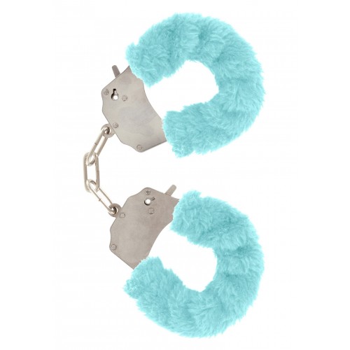 Наручники рожеві з хутром Toy Joy Furry fan cuffs Блакитні