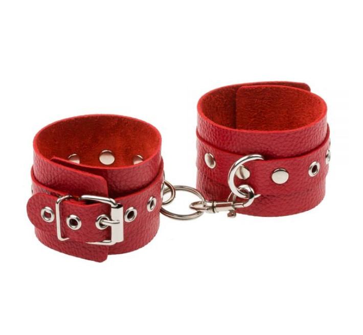Наручники sLash Leather Double Fix Hand Cuffs, Red