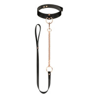 Нашийник з повідцем Rosy Gold - Collar with Leash - Black Нашийник з повідцем Rosy Gold - Collar with Leash - Black