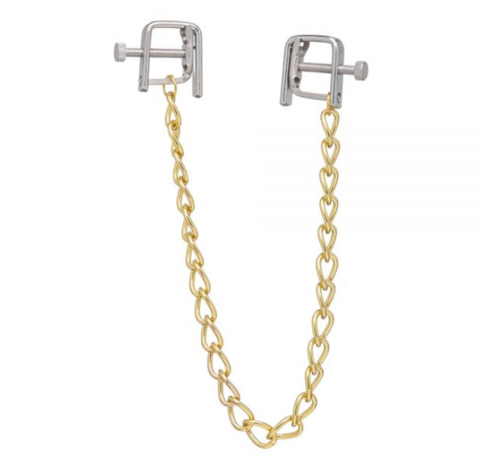 Затискачі на соски Lucky Bay Nipple play квадратні Gold Cnain