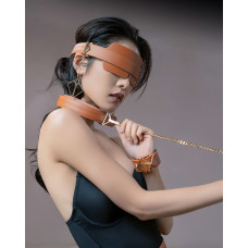 Маска на очі шкіряна Lockink коричнева