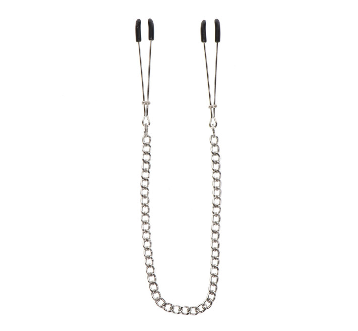 Зажимы на соски с цепочкой Taboom Tweezers With Chain, серебристые
