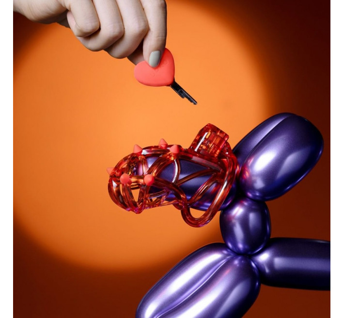 Чоловічий пояс вірності UPKO Caged Beast Male Chastity Device Kit Помаранчевий