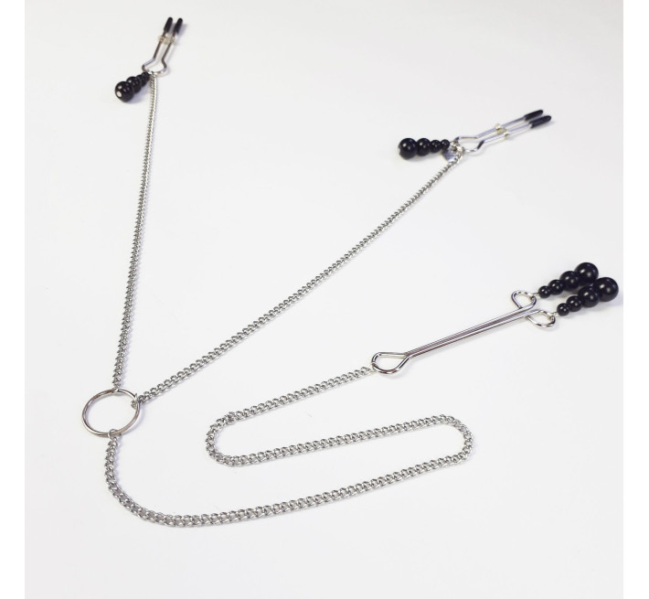 Затискачі для сосків та клітора Art of Sex Nipple and clit clamps Black Pearl