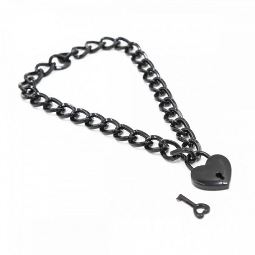 Нашийник з ланцюжка Loveshop Heart Black