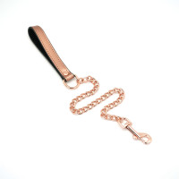 Широкий ошейник с поводком Liebe Seele Rose Gold Memory Collar with Leash, натуральная кожа Широкий ошейник с поводком Liebe Seele Rose Gold Memory Collar with Leash, натуральная кожа