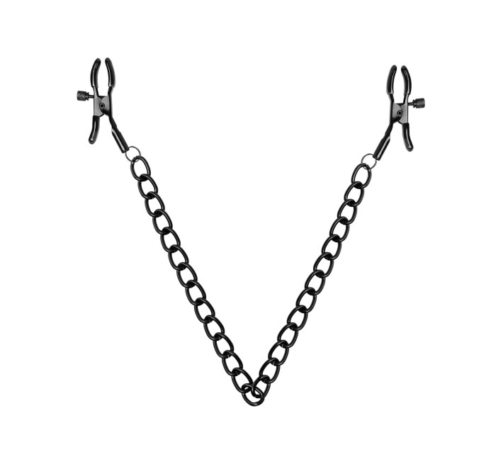 Затискачі для сосків Bedroom Fantasies Nipple Clamps with Chain - Black