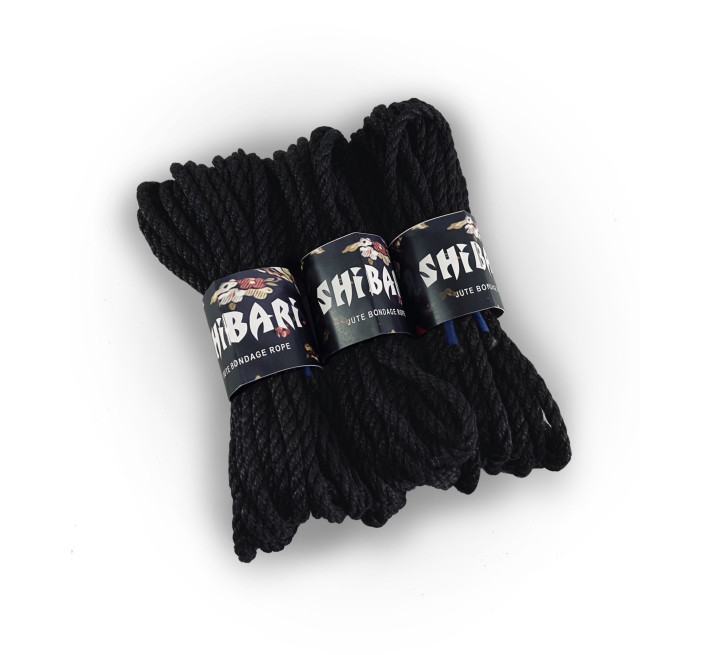 Джутова мотузка для Шибарі Feral Feelings Shibari Rope, 8 м Чорна