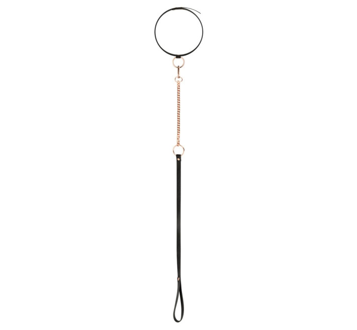 Ошейник с поводком Rosy Gold - Collar with Leash - Black