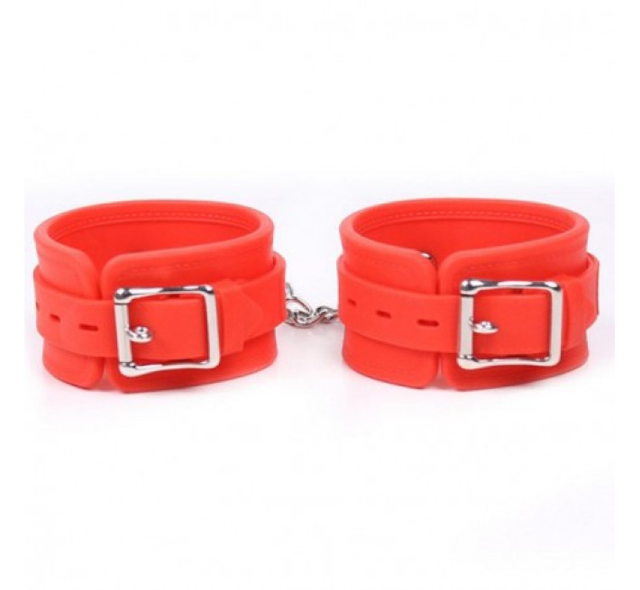Силіконові наручники DS Fetish Silicone hand cuff red