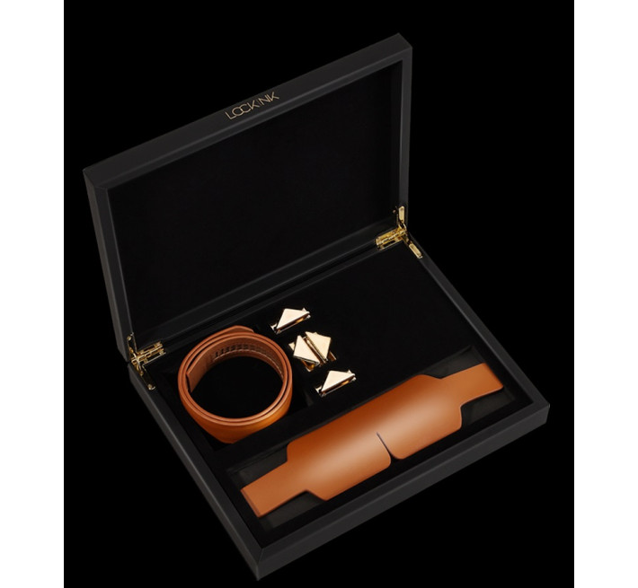 Маска на глаза кожаная Lockink коричневая