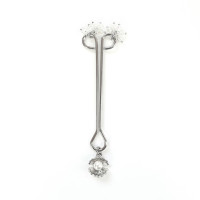 Затискач для клітора перлина з мушлею та кристалами Art of Sex - Margie clit clamp, Срібло Затискач для клітора перлина з мушлею та кристалами Art of Sex - Margie clit clamp, Срібло