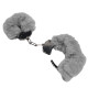 Наручники DS Fetish Plush handcuffs, метал з хутром, сірі