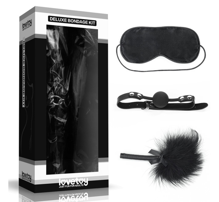 Набір БДСМ LoveToy Deluxe Bondage Kit (маска, кляп, пір'їнка)